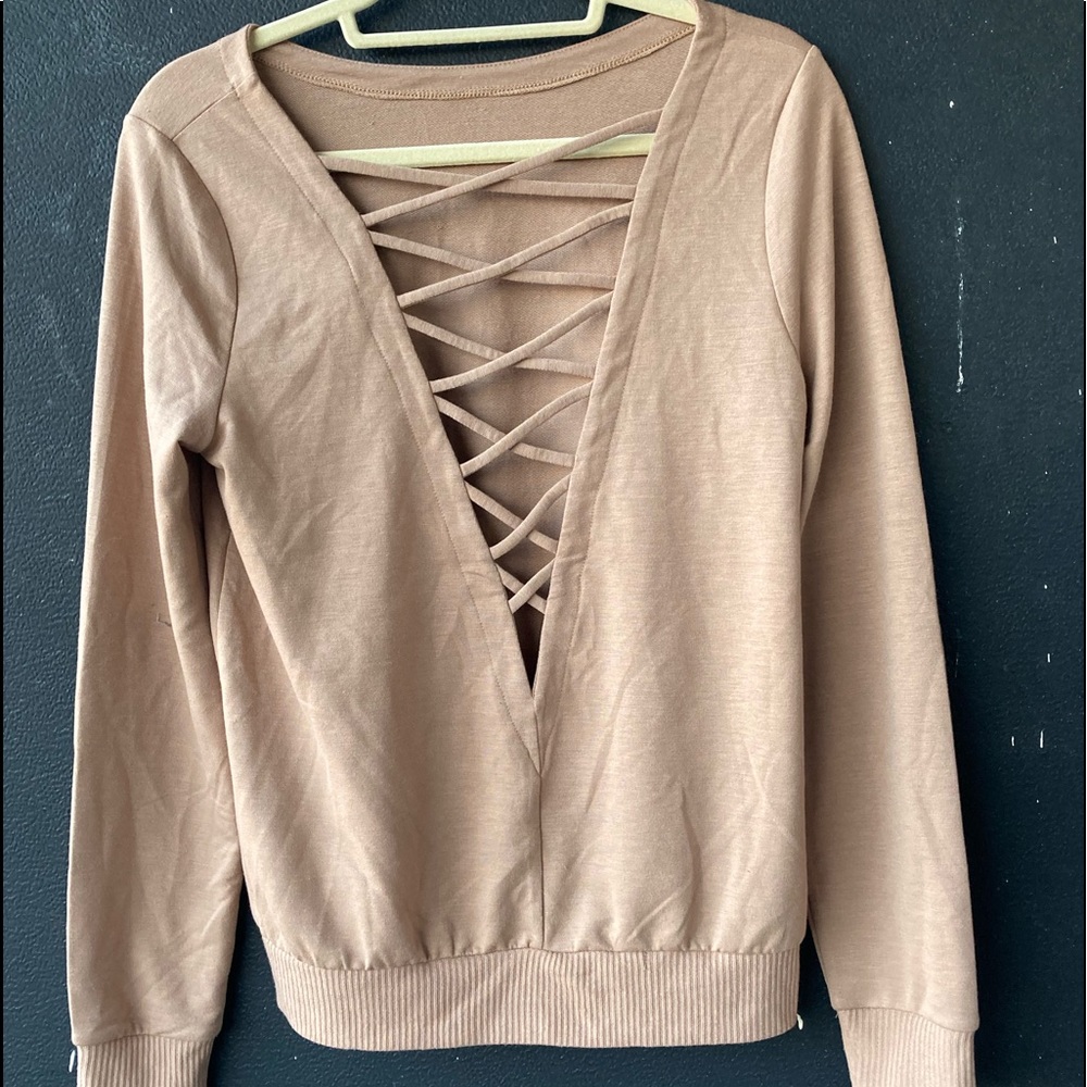 NWT Forever 21 camel top long sleeves